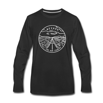 Nevada Long Sleeve T-Shirt - State Design Unisex Nevada Long Sleeve Shirt - black