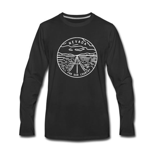 Nevada Long Sleeve T-Shirt - State Design Unisex Nevada Long Sleeve Shirt - black