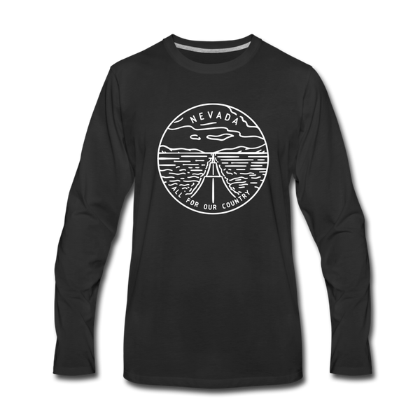 Nevada Long Sleeve T-Shirt - State Design Unisex Nevada Long Sleeve Shirt - black