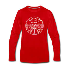 Nevada Long Sleeve T-Shirt - State Design Unisex Nevada Long Sleeve Shirt - red