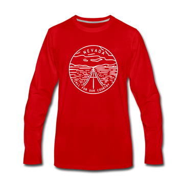 Nevada Long Sleeve T-Shirt - State Design Unisex Nevada Long Sleeve Shirt - red