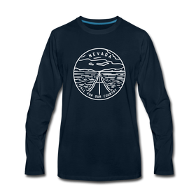 Nevada Long Sleeve T-Shirt - State Design Unisex Nevada Long Sleeve Shirt - deep navy