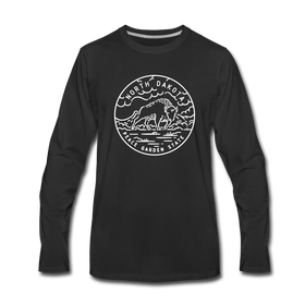 North Dakota Long Sleeve T-Shirt - State Design Unisex North Dakota Long Sleeve Shirt - black
