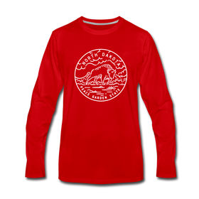 North Dakota Long Sleeve T-Shirt - State Design Unisex North Dakota Long Sleeve Shirt - red