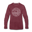 North Dakota Long Sleeve T-Shirt - State Design Unisex North Dakota Long Sleeve Shirt - heather burgundy