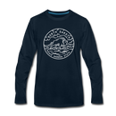 North Dakota Long Sleeve T-Shirt - State Design Unisex North Dakota Long Sleeve Shirt - deep navy