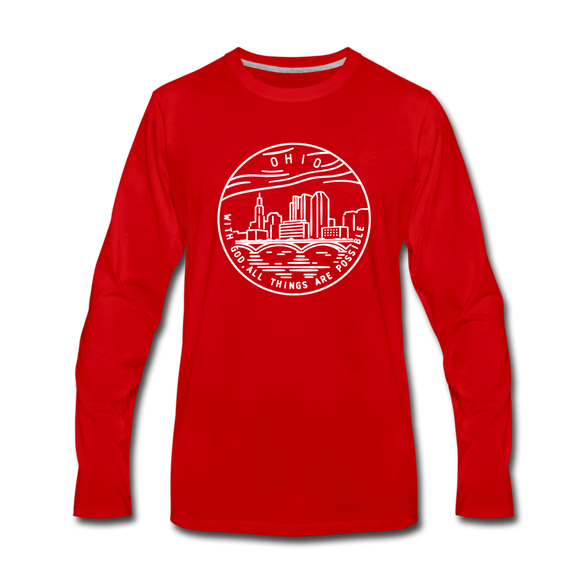 Ohio Long Sleeve T-Shirt - State Design Unisex Ohio Long Sleeve Shirt - red