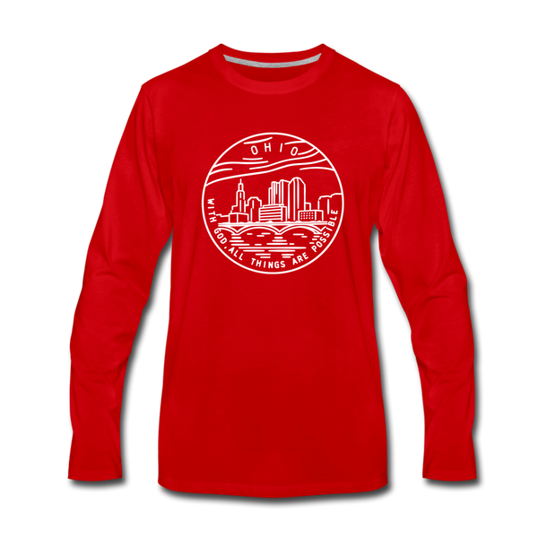 Ohio Long Sleeve T-Shirt - State Design Unisex Ohio Long Sleeve Shirt - red