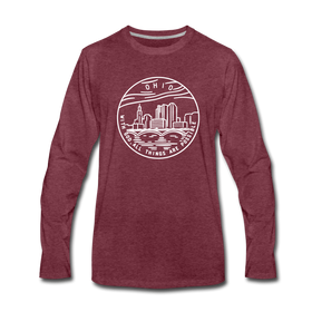 Ohio Long Sleeve T-Shirt - State Design Unisex Ohio Long Sleeve Shirt - heather burgundy