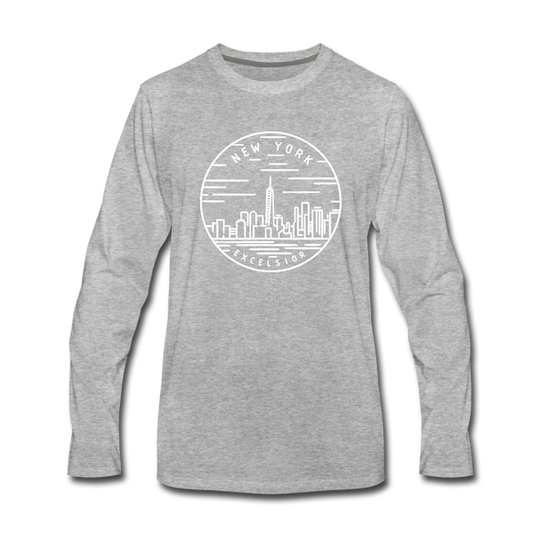 New York Long Sleeve T-Shirt - State Design Unisex New York Long Sleeve Shirt - heather gray
