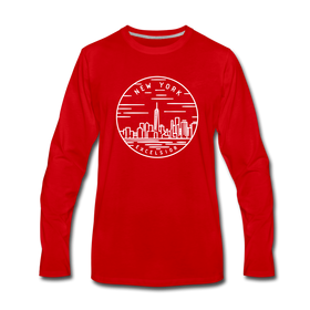 New York Long Sleeve T-Shirt - State Design Unisex New York Long Sleeve Shirt - red