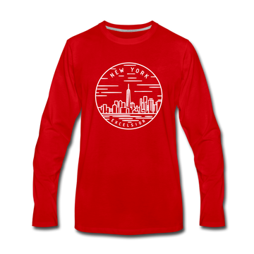 New York Long Sleeve T-Shirt - State Design Unisex New York Long Sleeve Shirt - red