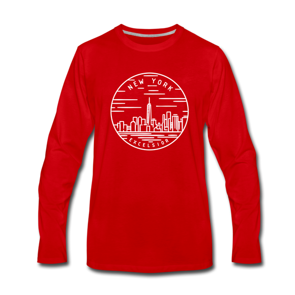 New York Long Sleeve T-Shirt - State Design Unisex New York Long Sleeve Shirt - red