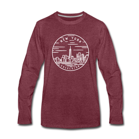 New York Long Sleeve T-Shirt - State Design Unisex New York Long Sleeve Shirt - heather burgundy