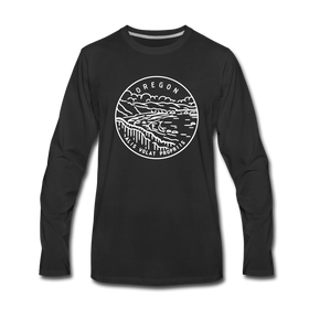 Oregon Long Sleeve T-Shirt - State Design Unisex Oregon Long Sleeve Shirt - black