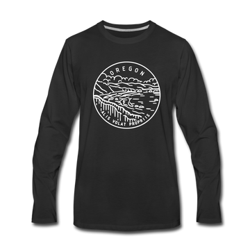 Oregon Long Sleeve T-Shirt - State Design Unisex Oregon Long Sleeve Shirt - black