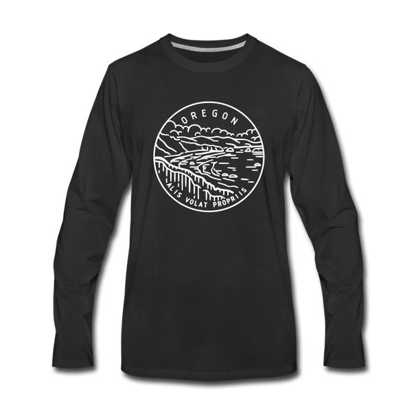 Oregon Long Sleeve T-Shirt - State Design Unisex Oregon Long Sleeve Shirt - black