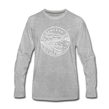 Oregon Long Sleeve T-Shirt - State Design Unisex Oregon Long Sleeve Shirt - heather gray
