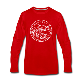 Oregon Long Sleeve T-Shirt - State Design Unisex Oregon Long Sleeve Shirt - red
