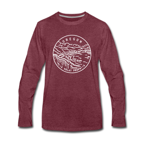 Oregon Long Sleeve T-Shirt - State Design Unisex Oregon Long Sleeve Shirt - heather burgundy