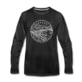 Oregon Long Sleeve T-Shirt - State Design Unisex Oregon Long Sleeve Shirt - charcoal gray