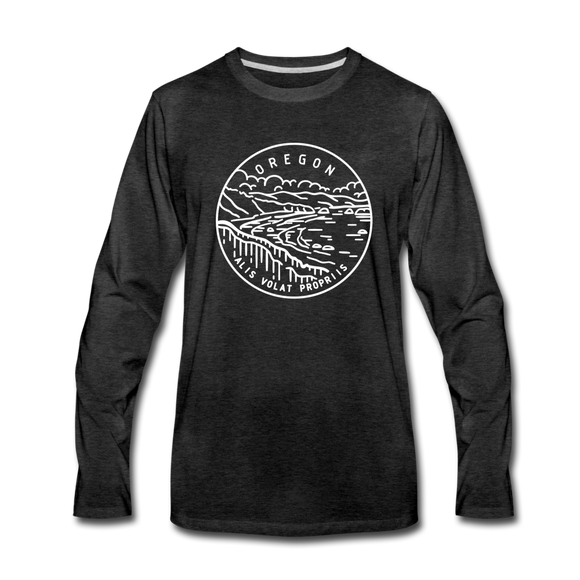 Oregon Long Sleeve T-Shirt - State Design Unisex Oregon Long Sleeve Shirt - charcoal gray
