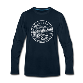 Oregon Long Sleeve T-Shirt - State Design Unisex Oregon Long Sleeve Shirt - deep navy