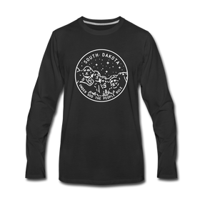 South Dakota Long Sleeve T-Shirt - State Design Unisex South Dakota Long Sleeve Shirt - black