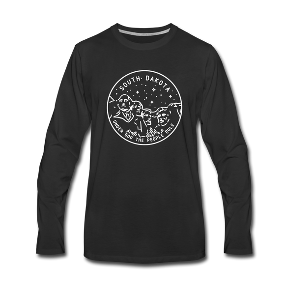 South Dakota Long Sleeve T-Shirt - State Design Unisex South Dakota Long Sleeve Shirt - black