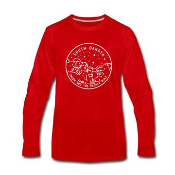South Dakota Long Sleeve T-Shirt - State Design Unisex South Dakota Long Sleeve Shirt - red