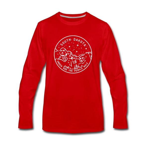 South Dakota Long Sleeve T-Shirt - State Design Unisex South Dakota Long Sleeve Shirt - red