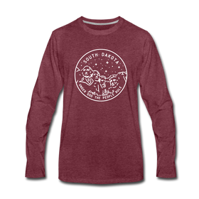 South Dakota Long Sleeve T-Shirt - State Design Unisex South Dakota Long Sleeve Shirt - heather burgundy