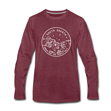 South Dakota Long Sleeve T-Shirt - State Design Unisex South Dakota Long Sleeve Shirt - heather burgundy