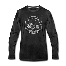 South Dakota Long Sleeve T-Shirt - State Design Unisex South Dakota Long Sleeve Shirt - charcoal gray