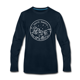 South Dakota Long Sleeve T-Shirt - State Design Unisex South Dakota Long Sleeve Shirt - deep navy