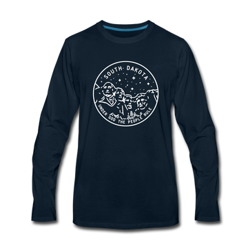 South Dakota Long Sleeve T-Shirt - State Design Unisex South Dakota Long Sleeve Shirt - deep navy