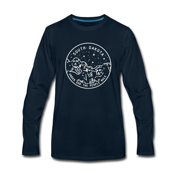 South Dakota Long Sleeve T-Shirt - State Design Unisex South Dakota Long Sleeve Shirt - deep navy