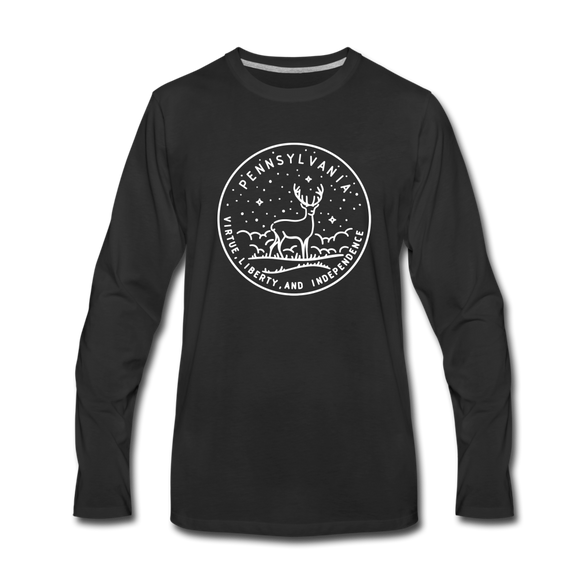 Pennsylvania Long Sleeve T-Shirt - State Design Unisex Pennsylvania Long Sleeve Shirt - black