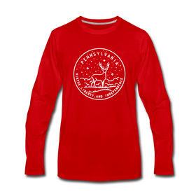 Pennsylvania Long Sleeve T-Shirt - State Design Unisex Pennsylvania Long Sleeve Shirt - red