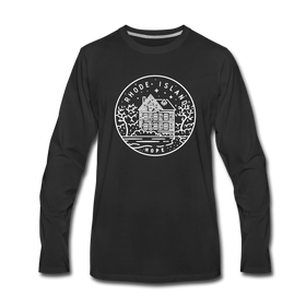 Rhode Island Long Sleeve T-Shirt - State Design Unisex Rhode Island Long Sleeve Shirt - black