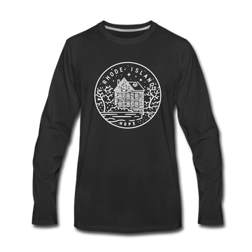 Rhode Island Long Sleeve T-Shirt - State Design Unisex Rhode Island Long Sleeve Shirt - black
