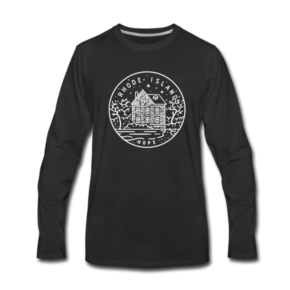 Rhode Island Long Sleeve T-Shirt - State Design Unisex Rhode Island Long Sleeve Shirt - black