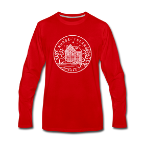 Rhode Island Long Sleeve T-Shirt - State Design Unisex Rhode Island Long Sleeve Shirt - red