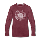 Rhode Island Long Sleeve T-Shirt - State Design Unisex Rhode Island Long Sleeve Shirt - heather burgundy