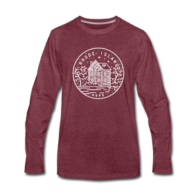 Rhode Island Long Sleeve T-Shirt - State Design Unisex Rhode Island Long Sleeve Shirt - heather burgundy