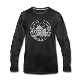 Rhode Island Long Sleeve T-Shirt - State Design Unisex Rhode Island Long Sleeve Shirt - charcoal gray