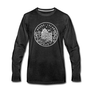 Rhode Island Long Sleeve T-Shirt - State Design Unisex Rhode Island Long Sleeve Shirt - charcoal gray
