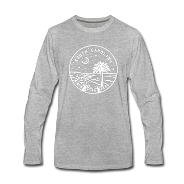 South Carolina Long Sleeve T-Shirt - State Design Unisex South Carolina Long Sleeve Shirt - heather gray