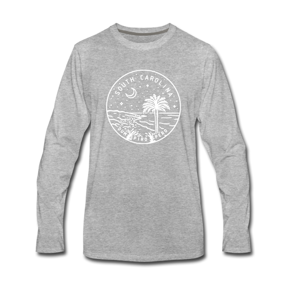 South Carolina Long Sleeve T-Shirt - State Design Unisex South Carolina Long Sleeve Shirt - heather gray