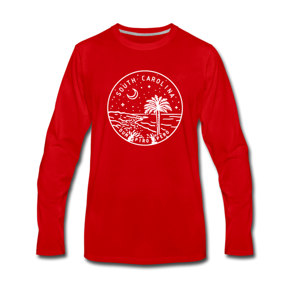South Carolina Long Sleeve T-Shirt - State Design Unisex South Carolina Long Sleeve Shirt - red